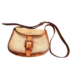 Handmade Hair-On-Hide Leather Crossbody Bag | Artisan Mexico Saddle Bag